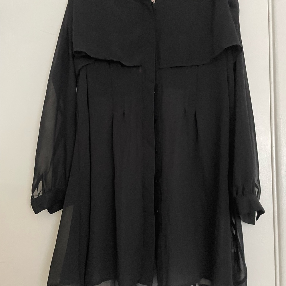 Chic Black Sheer Women's Blouse